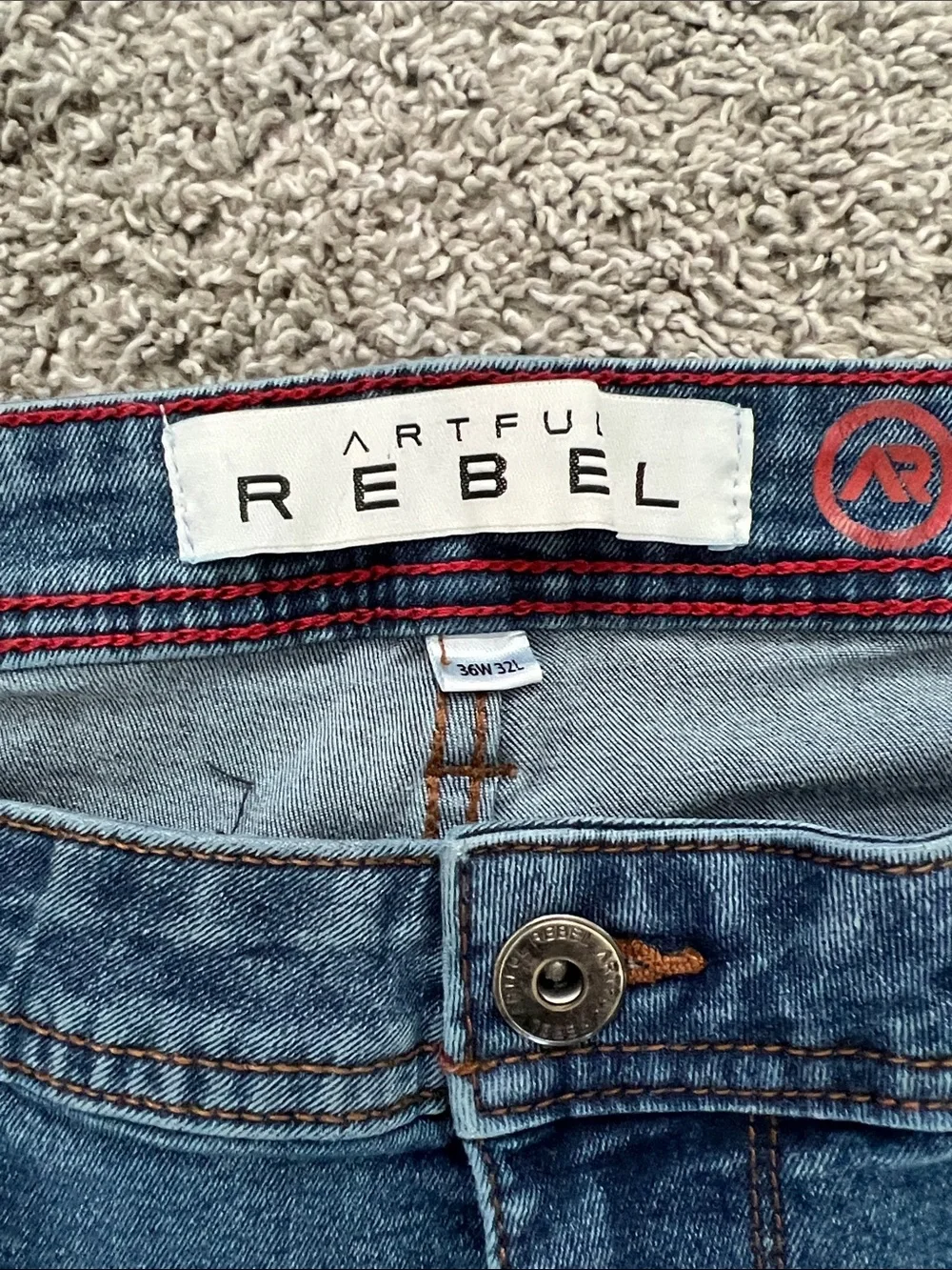 Artful Rebel Men's Jeans Blue Medium Wash - Size 36/32